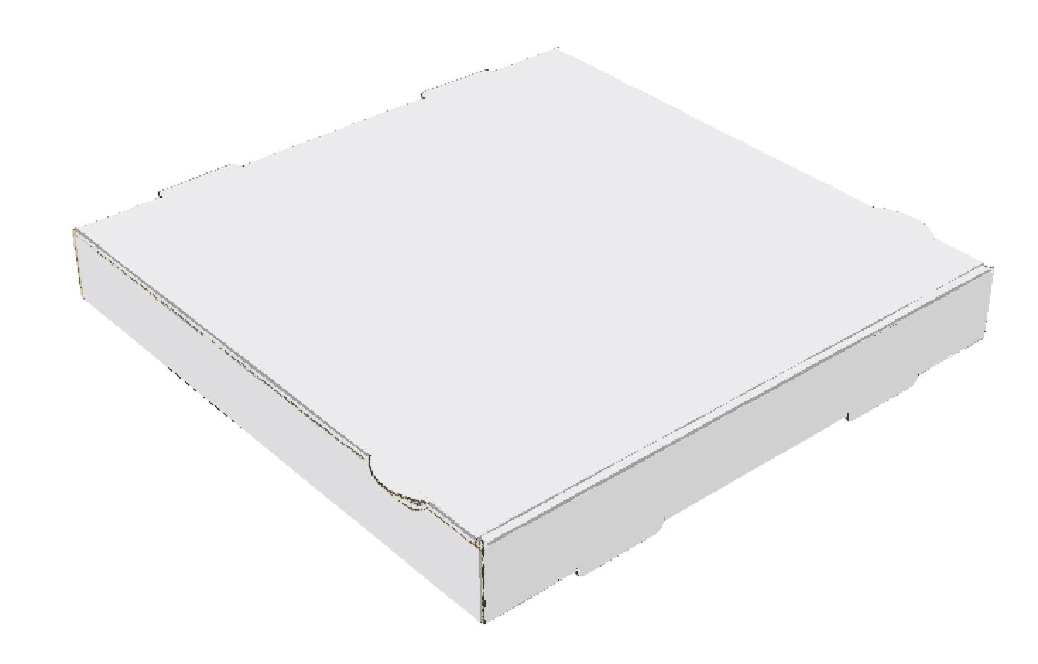 Silhouette modello scatola pizza da scaricare in PDF e visibile in 3D